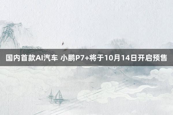 国内首款AI汽车 小鹏P7+将于10月14日开启预售