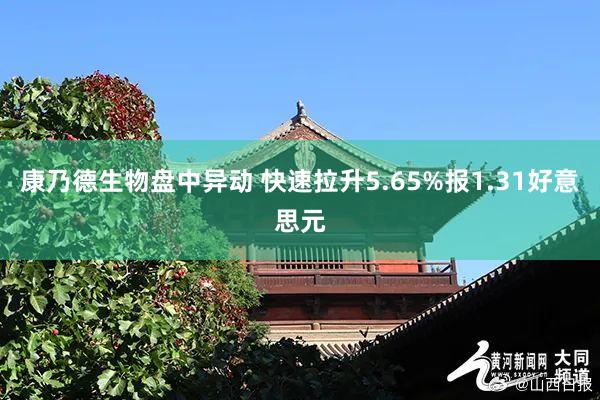 康乃德生物盘中异动 快速拉升5.65%报1.31好意思元