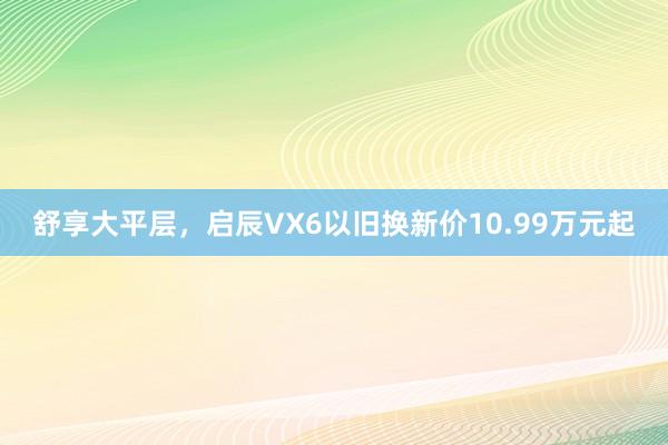 舒享大平层，启辰VX6以旧换新价10.99万元起