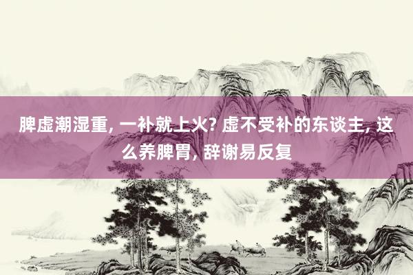 脾虚潮湿重, 一补就上火? 虚不受补的东谈主, 这么养脾胃, 辞谢易反复