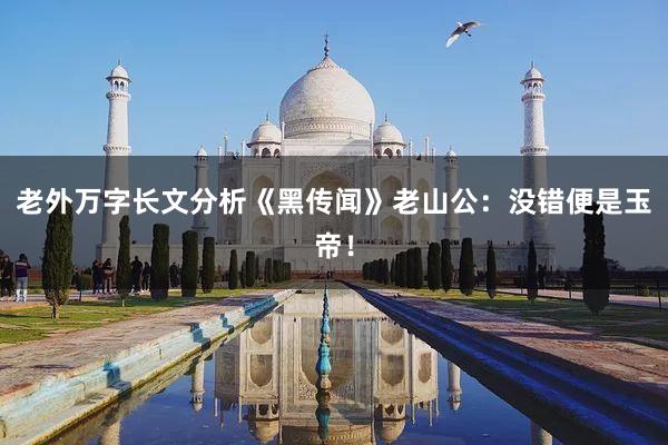 老外万字长文分析《黑传闻》老山公：没错便是玉帝！