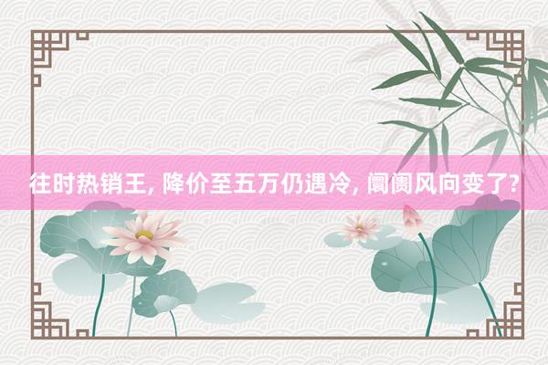 往时热销王, 降价至五万仍遇冷, 阛阓风向变了?